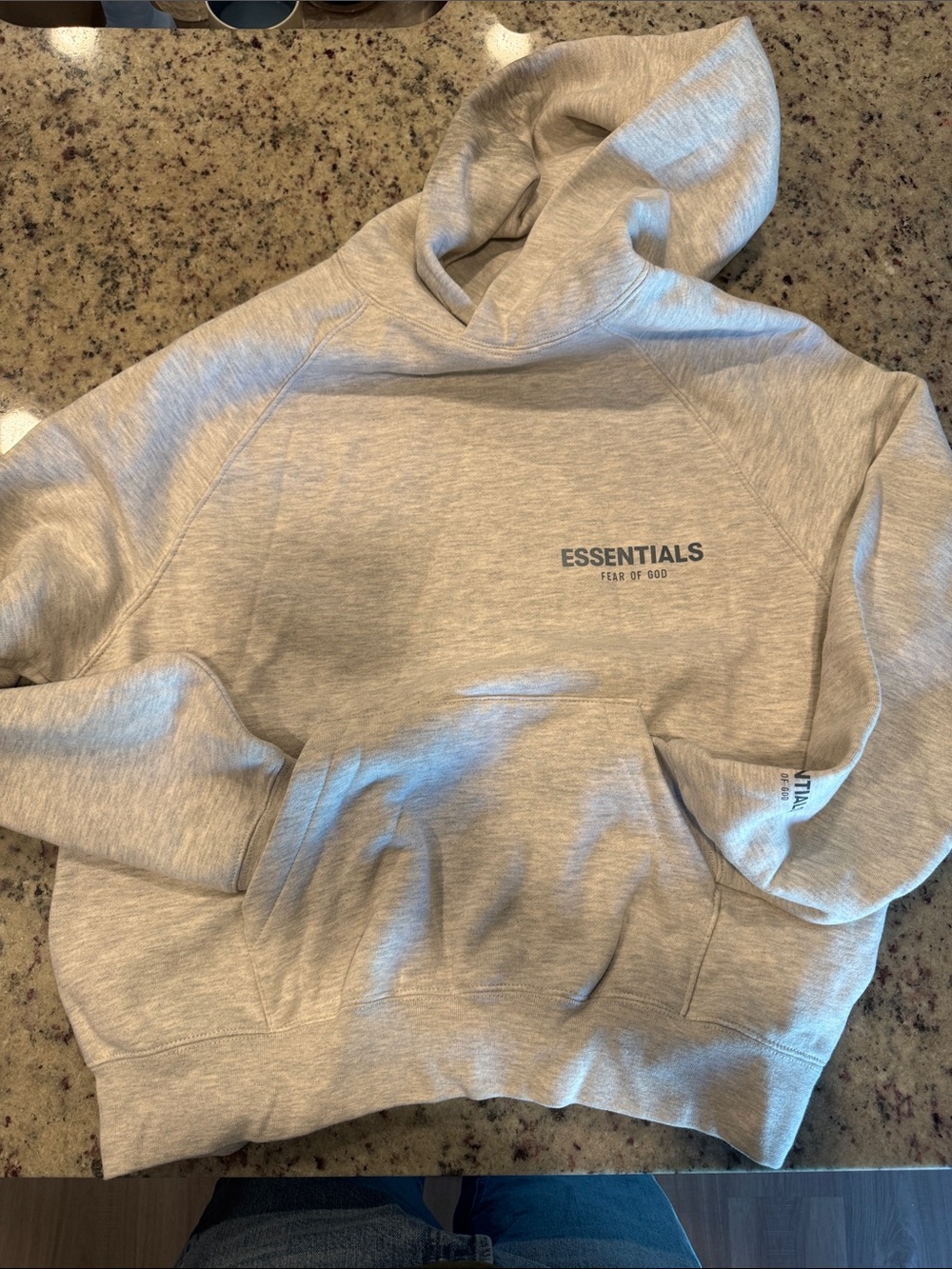 Fear of God Essentials Men’s Light Gray Crewneck Hoodie